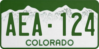 CO license plate AEA124