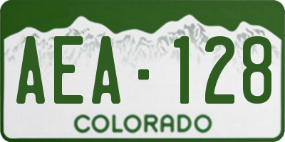 CO license plate AEA128