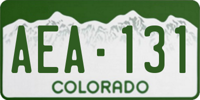 CO license plate AEA131