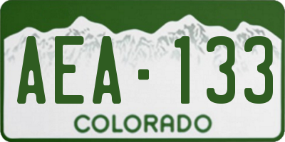 CO license plate AEA133