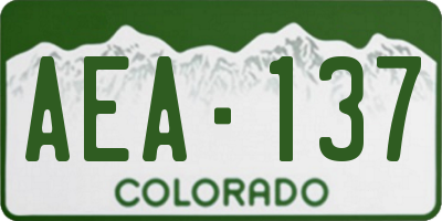 CO license plate AEA137