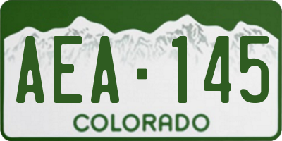 CO license plate AEA145