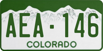 CO license plate AEA146