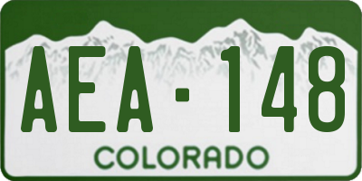 CO license plate AEA148