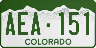 CO license plate AEA151