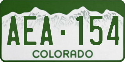 CO license plate AEA154