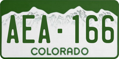 CO license plate AEA166