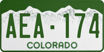CO license plate AEA174