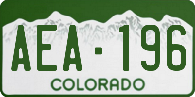CO license plate AEA196