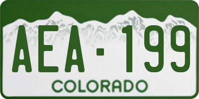CO license plate AEA199