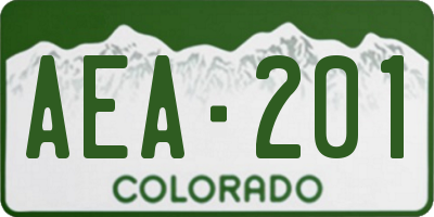 CO license plate AEA201