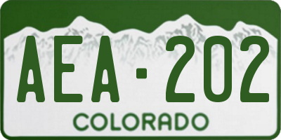 CO license plate AEA202