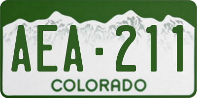 CO license plate AEA211