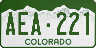CO license plate AEA221