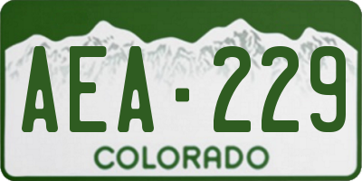 CO license plate AEA229