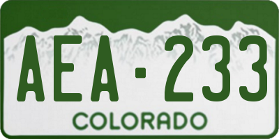CO license plate AEA233