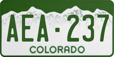 CO license plate AEA237