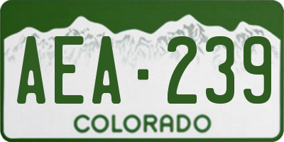 CO license plate AEA239