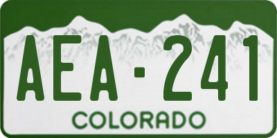 CO license plate AEA241