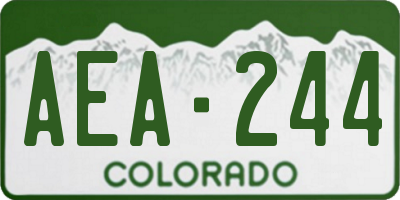 CO license plate AEA244