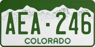 CO license plate AEA246