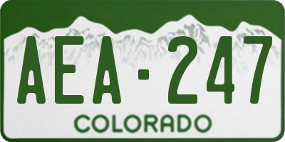 CO license plate AEA247