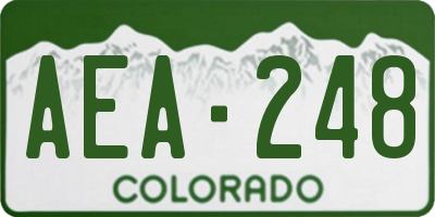 CO license plate AEA248
