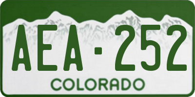 CO license plate AEA252