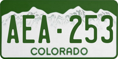 CO license plate AEA253