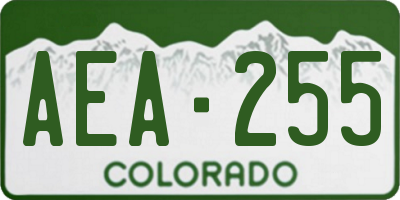 CO license plate AEA255