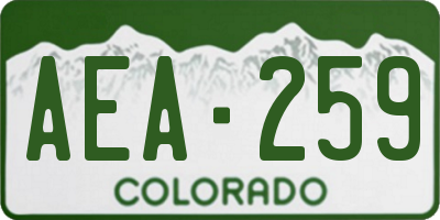 CO license plate AEA259