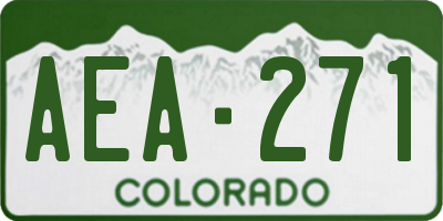 CO license plate AEA271
