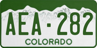 CO license plate AEA282