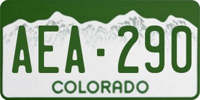 CO license plate AEA290