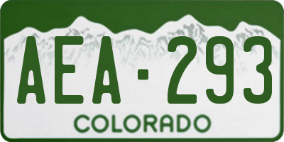 CO license plate AEA293