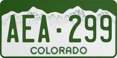 CO license plate AEA299