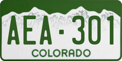 CO license plate AEA301