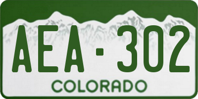 CO license plate AEA302