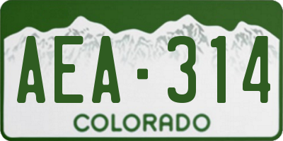 CO license plate AEA314