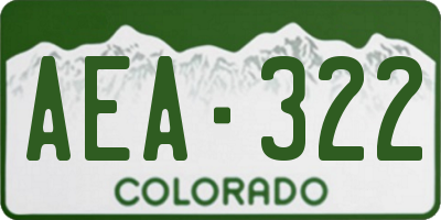 CO license plate AEA322