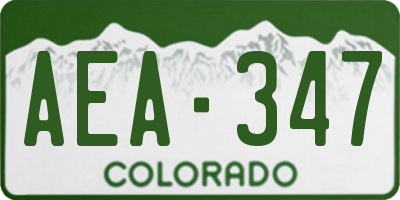 CO license plate AEA347