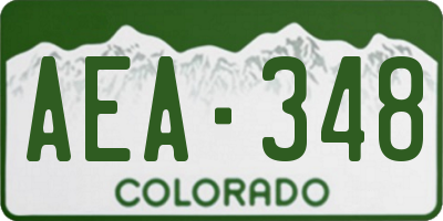 CO license plate AEA348