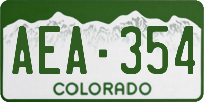 CO license plate AEA354