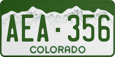 CO license plate AEA356