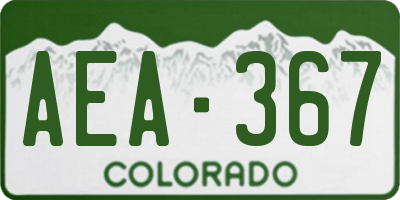 CO license plate AEA367