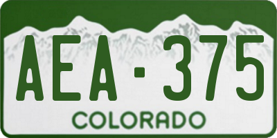 CO license plate AEA375