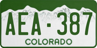 CO license plate AEA387