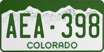 CO license plate AEA398