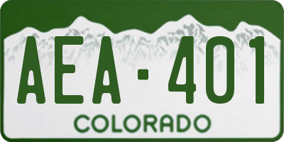 CO license plate AEA401