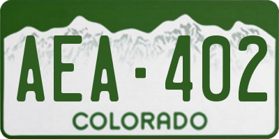 CO license plate AEA402